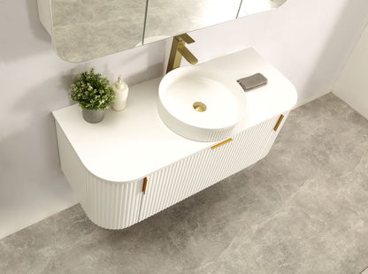 Carysil Forma 1200MM Wall Hung White Side Drawer Vanities