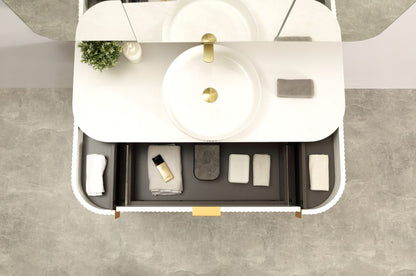 Carysil Forma 1200MM Wall Hung White Side Drawer Vanities