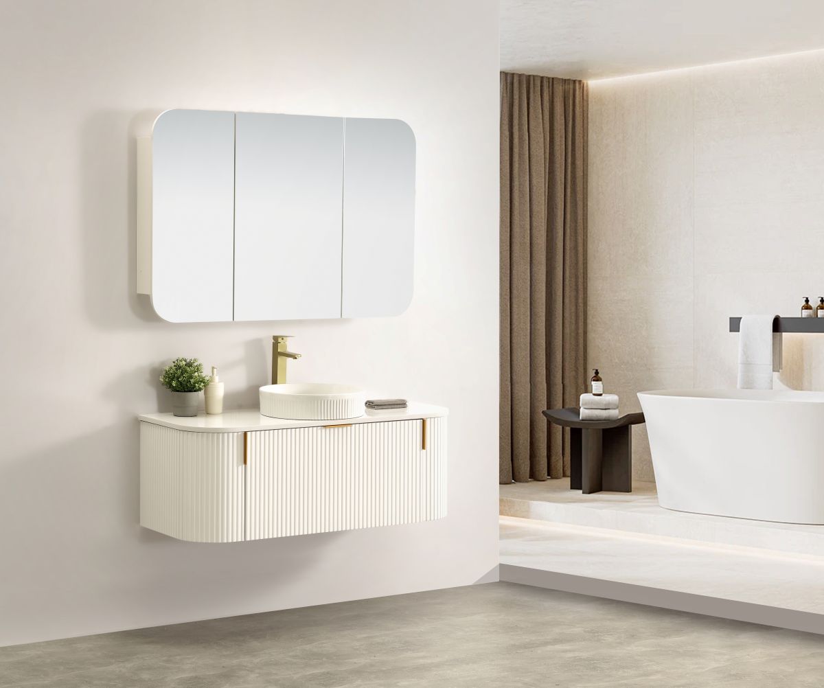 Carysil Forma 1200MM Wall Hung White Side Drawer Vanities
