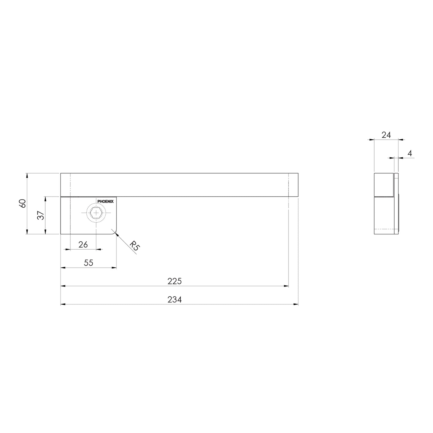 Designer Swivel Bath Outlet  230mm Square