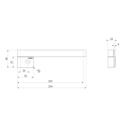 Designer Swivel Bath Outlet  230mm Square