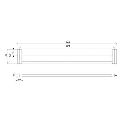 Lexi MKII Double Towel Rail 800mm