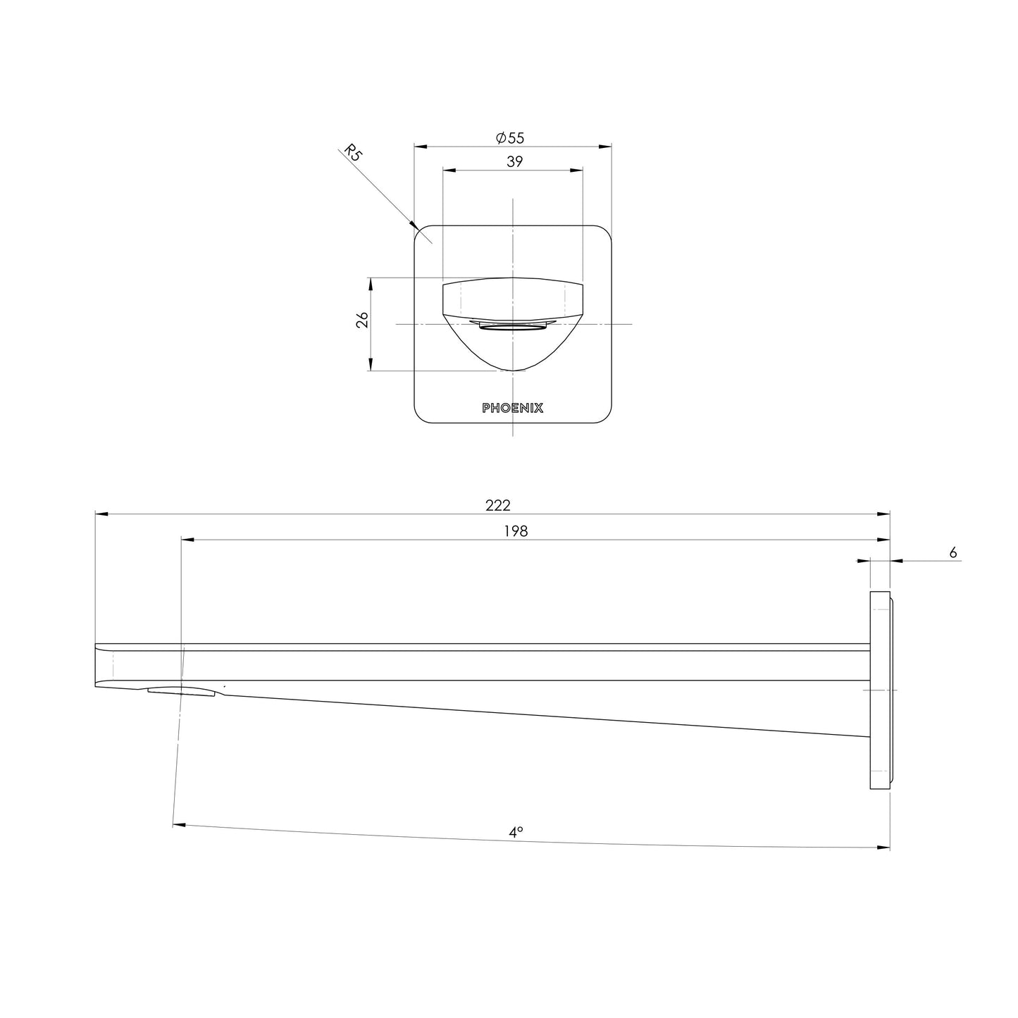 Enviro316 Wall Basin / Bath Outlet 200mm