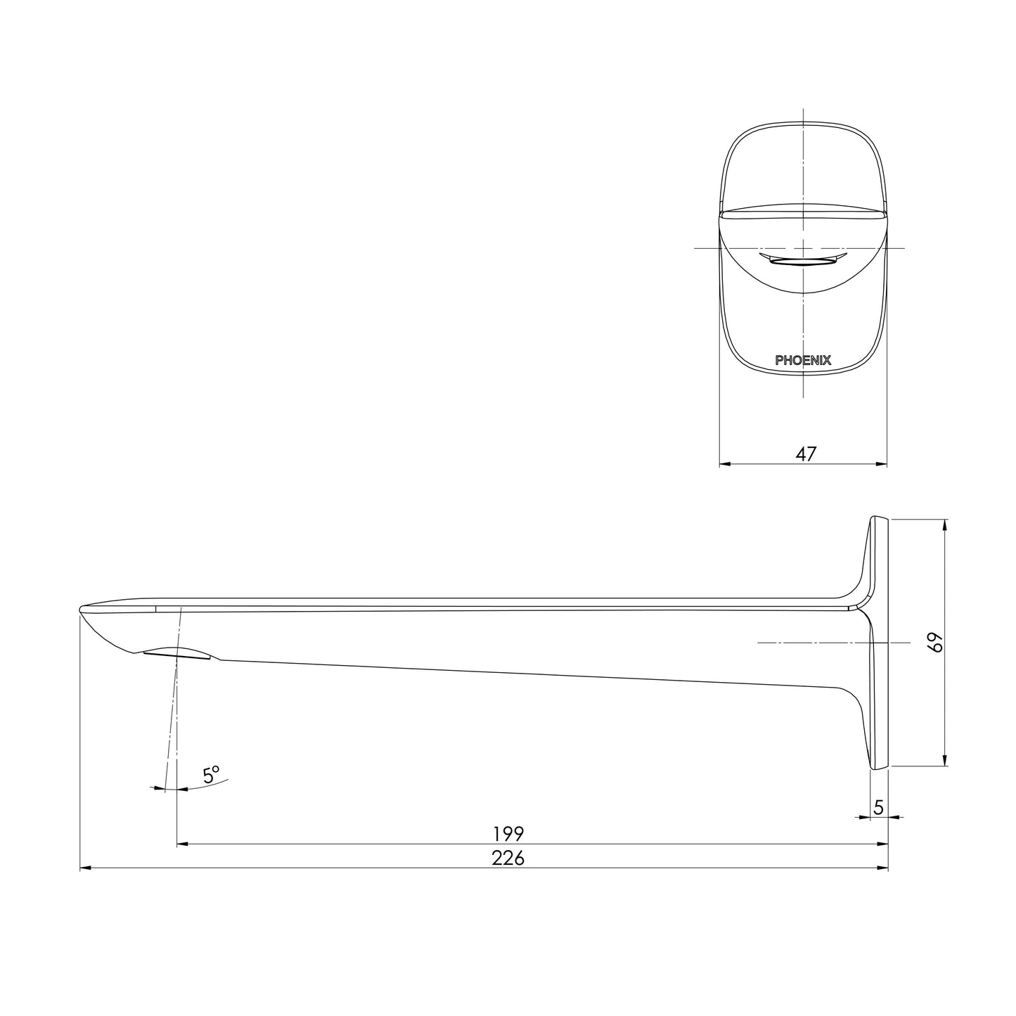 Nuage Wall Basin / Bath Outlet 200mm