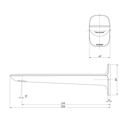 Nuage Wall Basin / Bath Outlet 200mm
