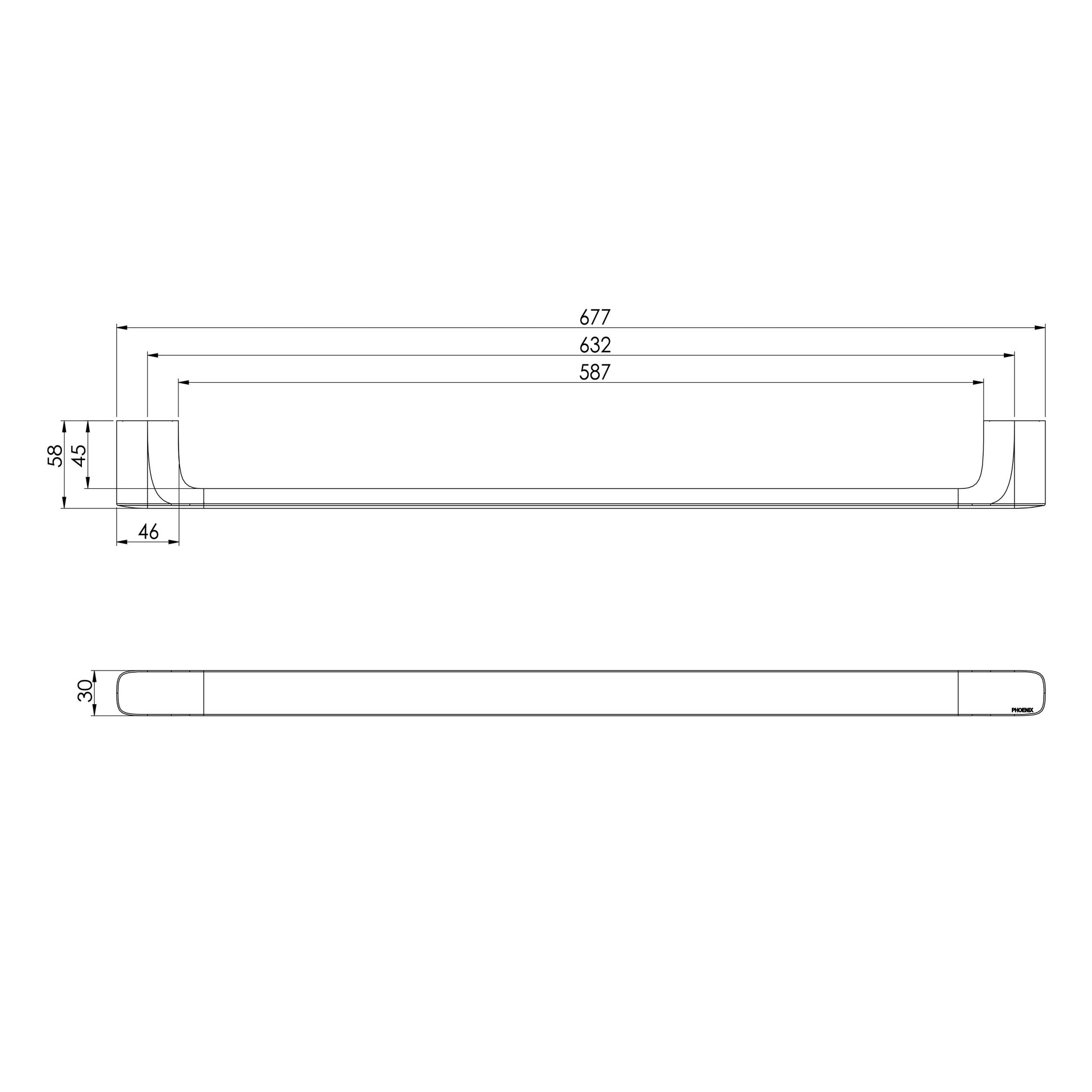 Nuage Single Towel Rail 600mm