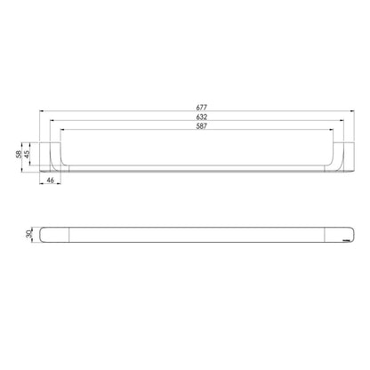 Nuage Single Towel Rail 600mm