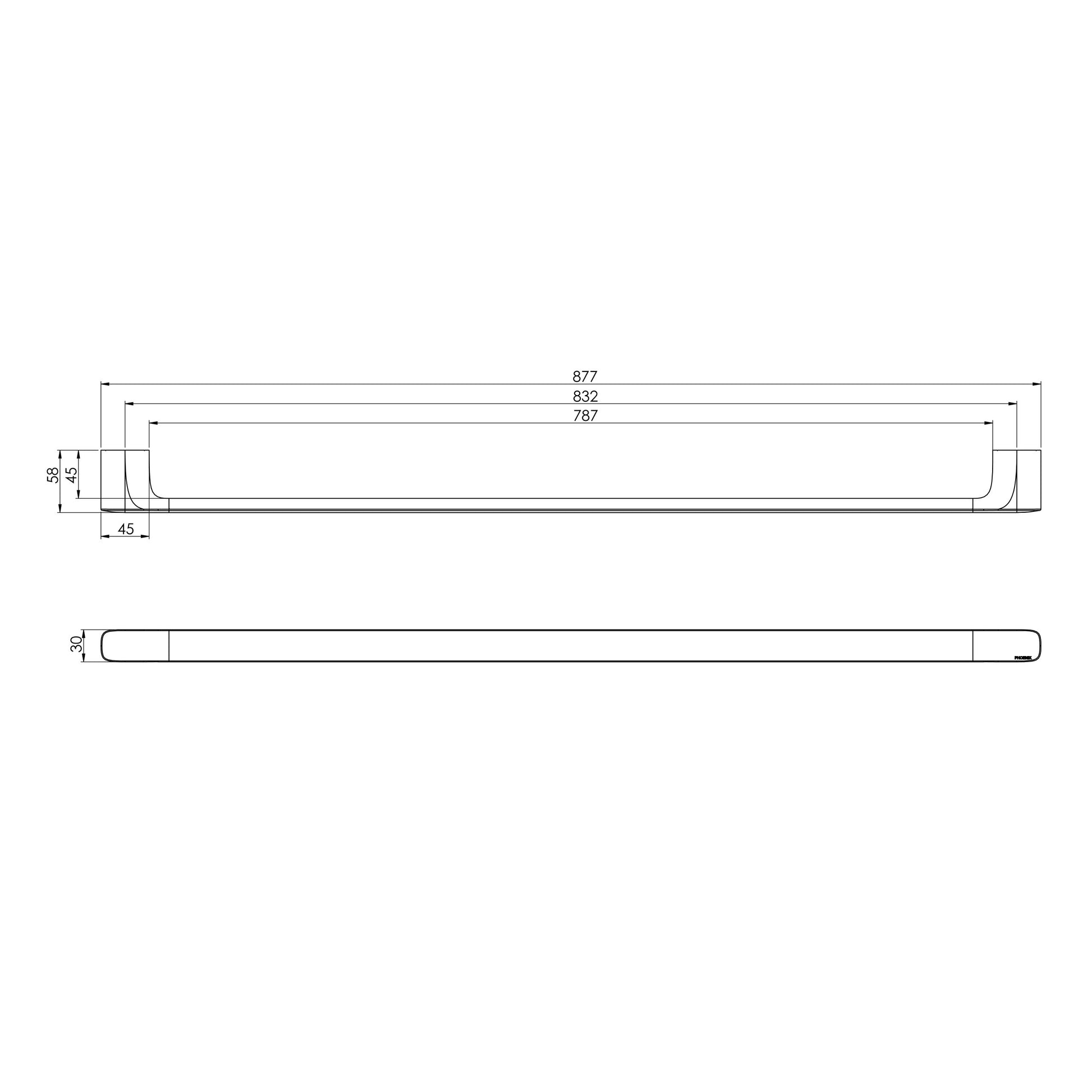 Nuage Single Towel Rail 800mm