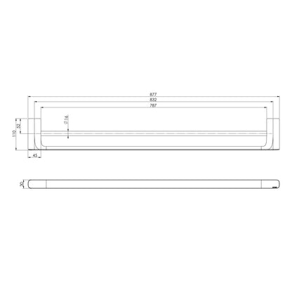 Nuage Double Towel Rail 800mm