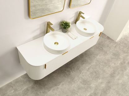 Carysil Forma 1800MM Wall Hung White Side Drawer Vanities
