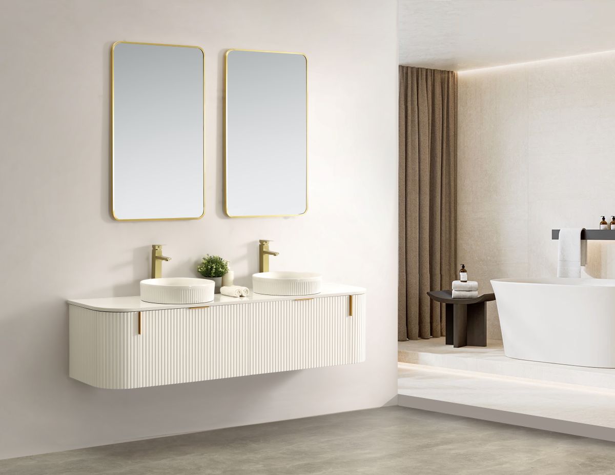 Carysil Forma 1800MM Wall Hung White Side Drawer Vanities