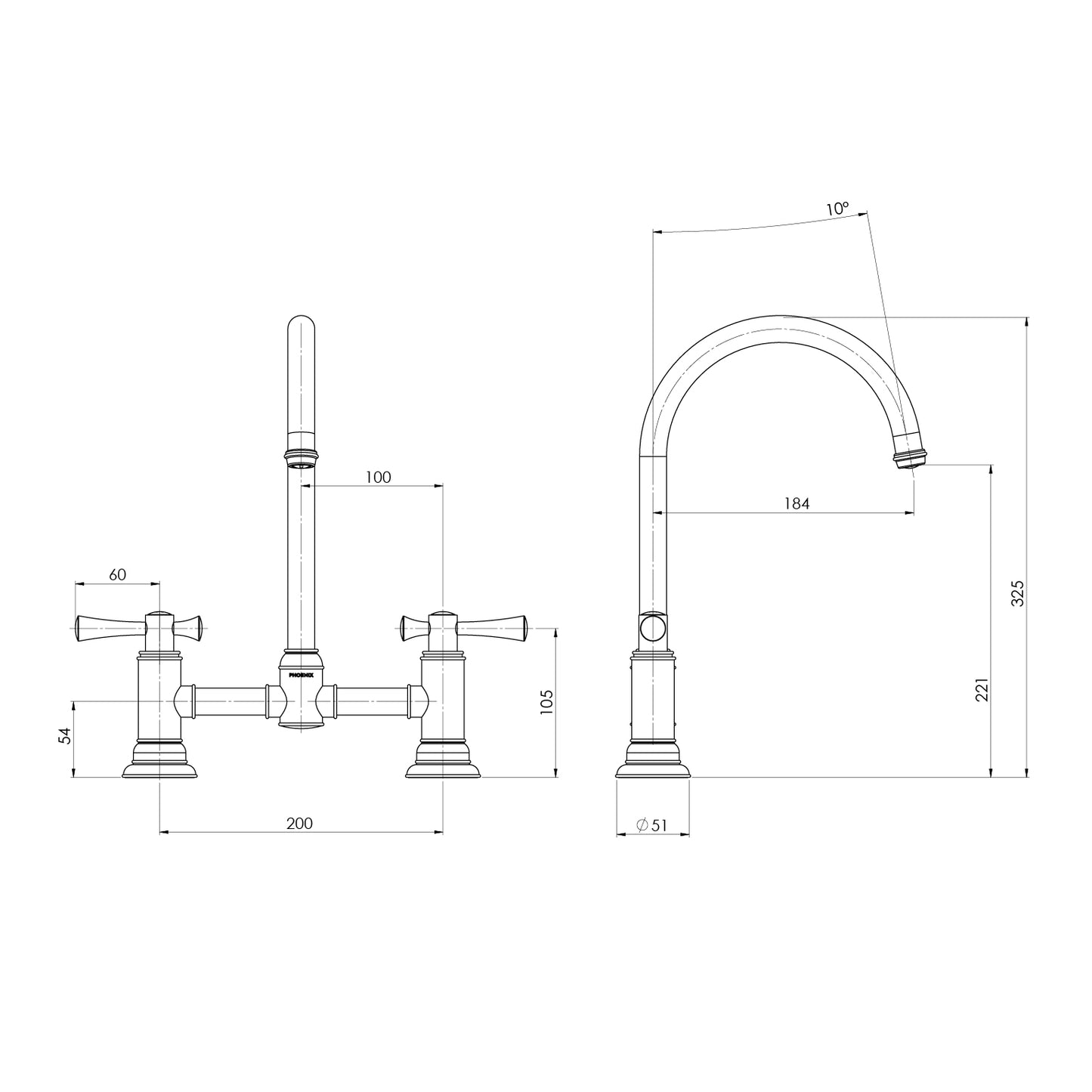 Cromford Exposed Sink Set