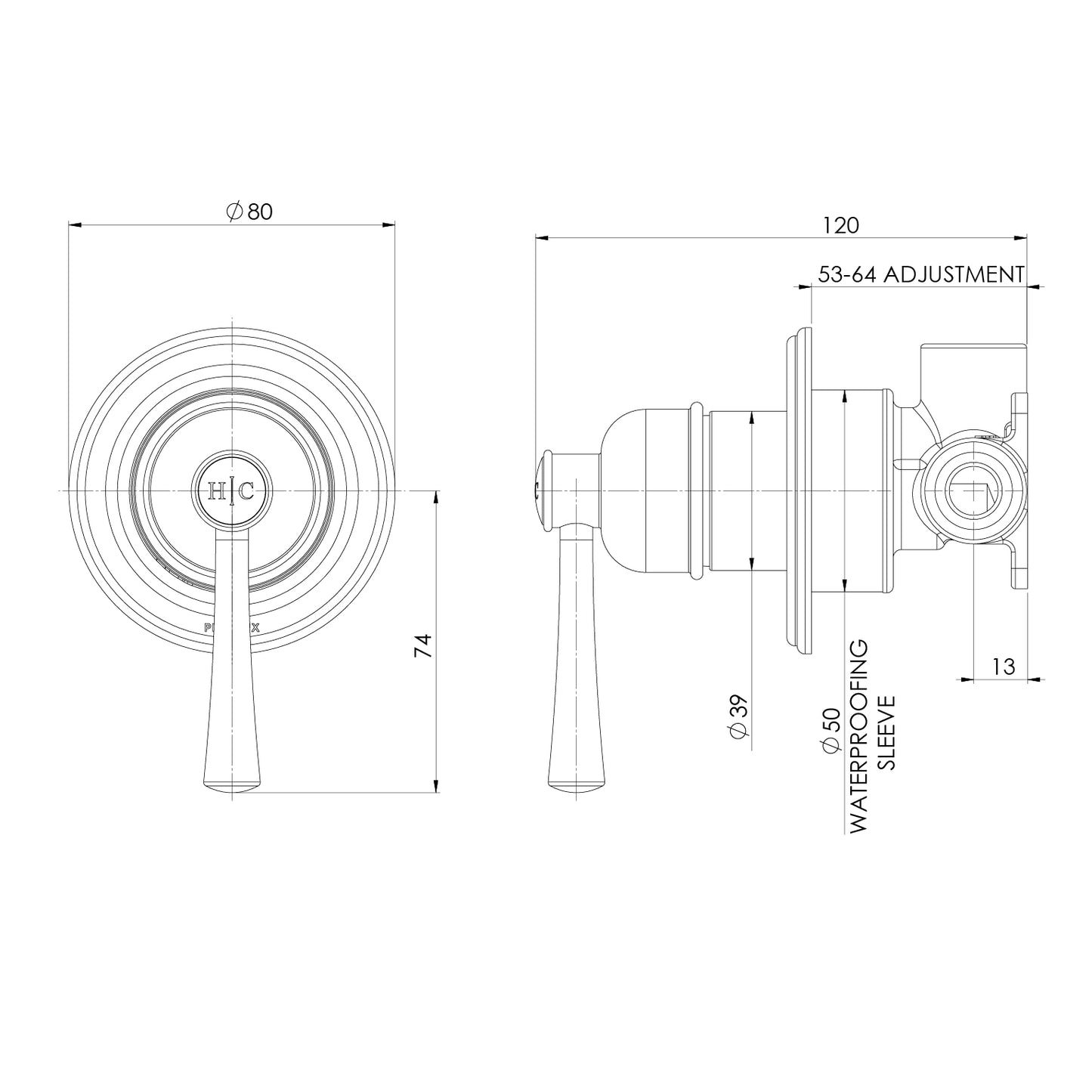 Cromford SwitchMix Shower / Wall Mixer Fit-Off Kit