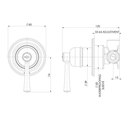 Cromford SwitchMix Shower / Wall Mixer Fit-Off Kit