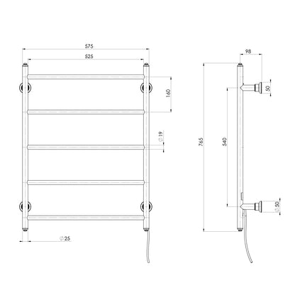 Cromford Heated Towel Ladder 550mm x 750mm