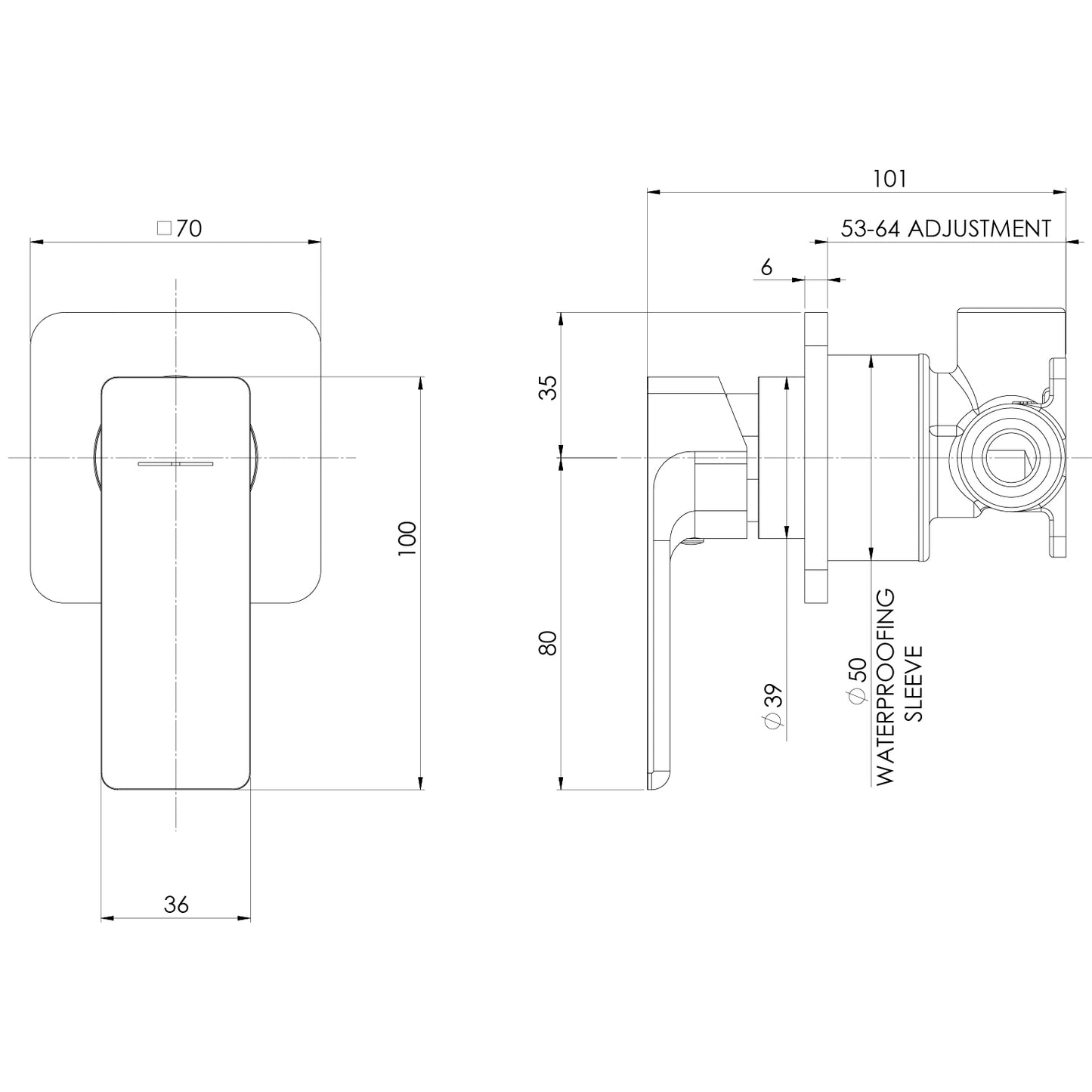Gloss MKII SwitchMix Shower / Wall Mixer Fit-Off Kit