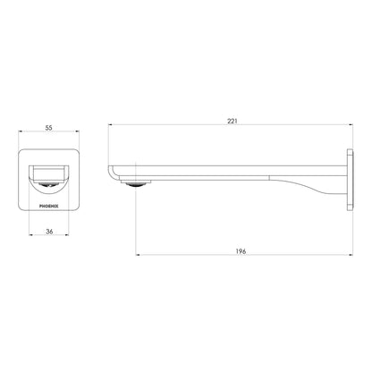 Gloss MKII Wall Basin / Bath Outlet 200mm