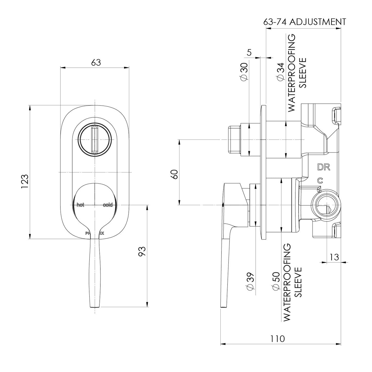 Vask SwitchMix Shower / Bath Diverter Mixer