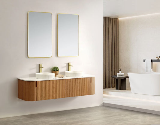 Carysil Forma 1800MM Wall Hung Walnut Side Drawer Vanities