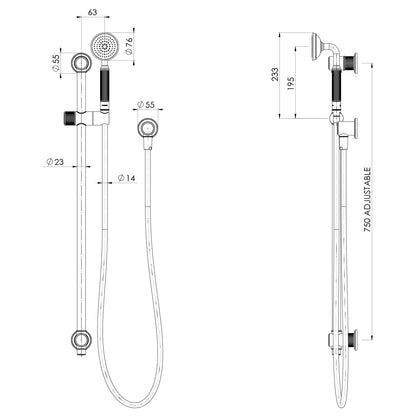 Wiltern Rail Shower