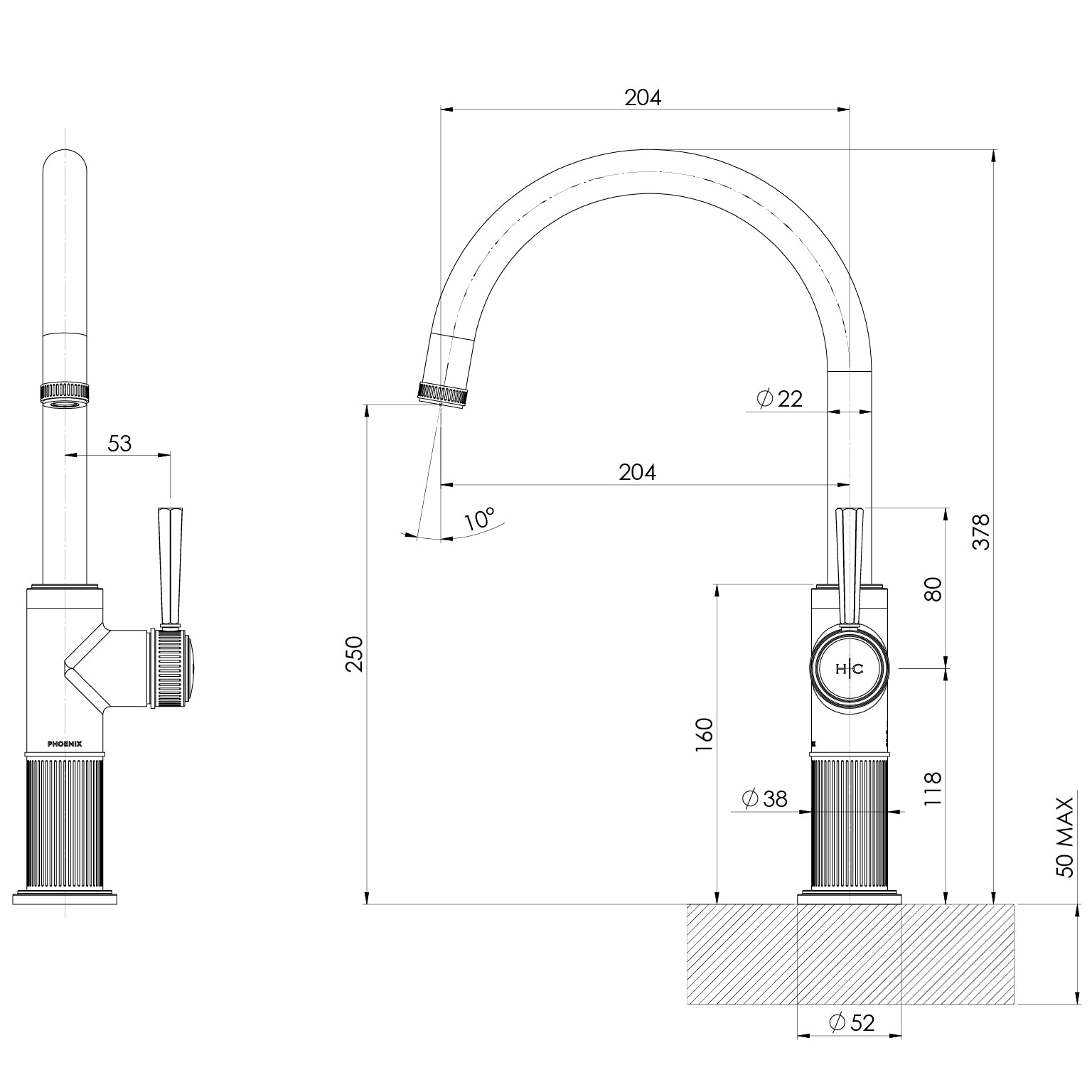 Wiltern Sink Mixer 200mm