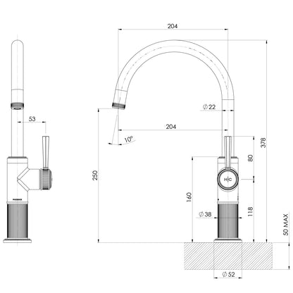 Wiltern Sink Mixer 200mm