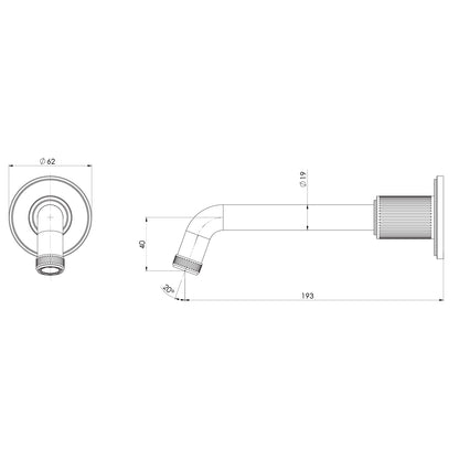 Wiltern Wall Basin / Bath Outlet 190mm