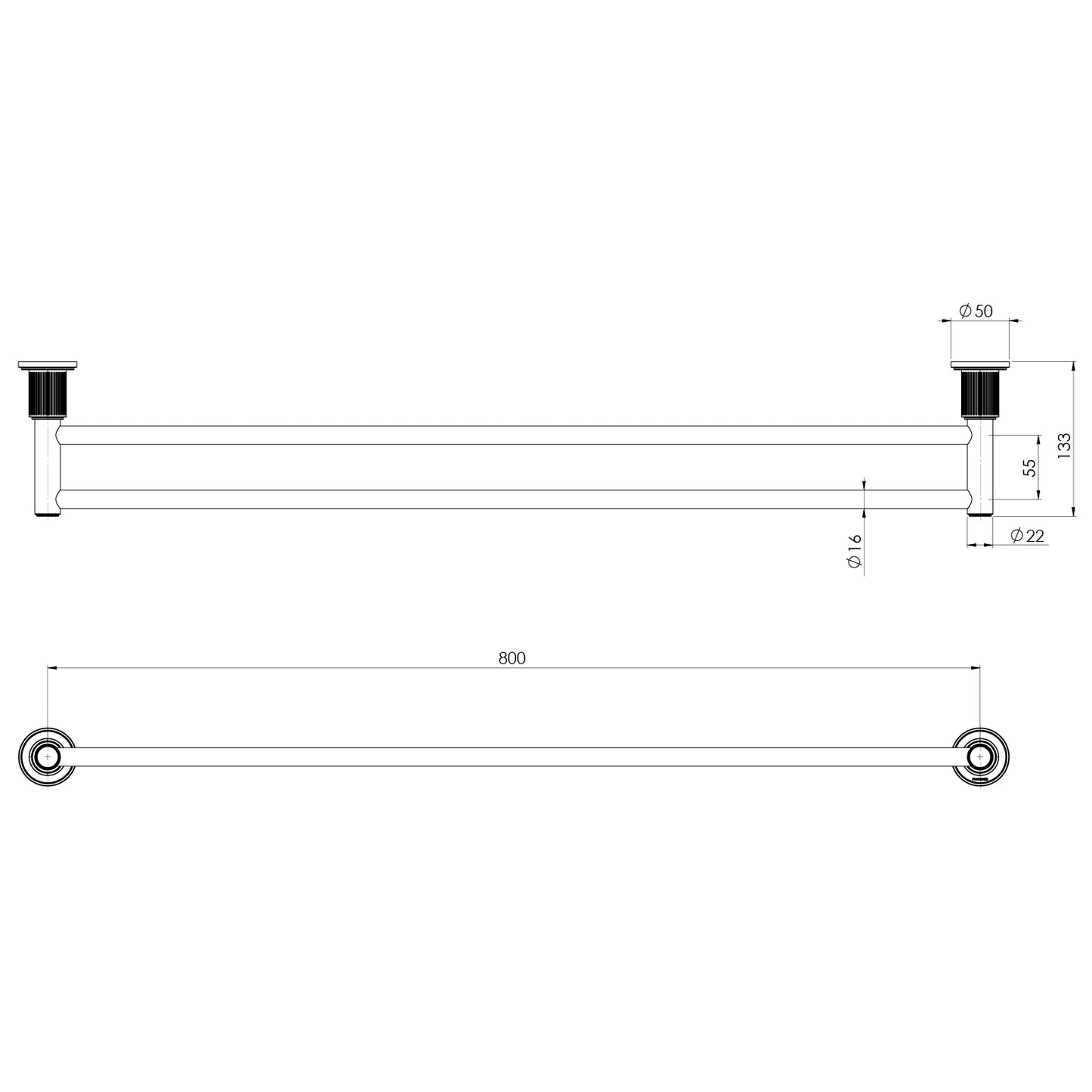 Wiltern Double Towel Rail 800mm