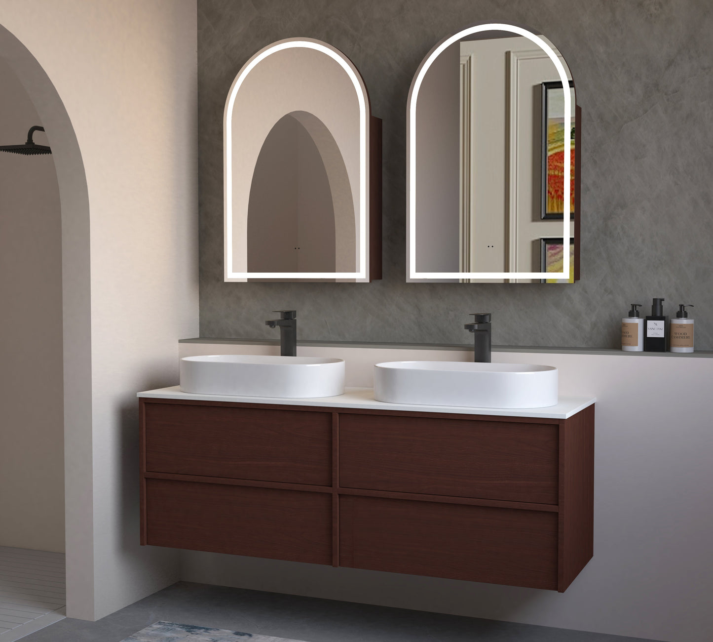 Navona 1500MM Wall Hung Shaker Vanities without Stone Top