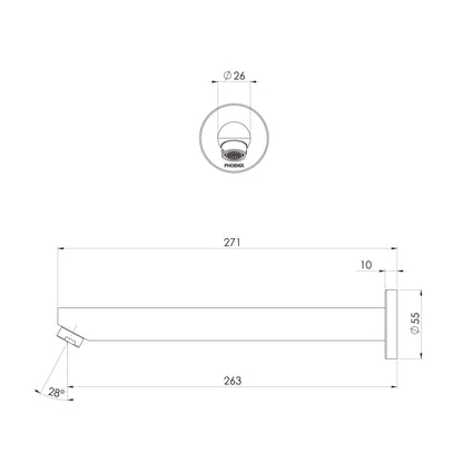 Pina Bath Outlet 250mm