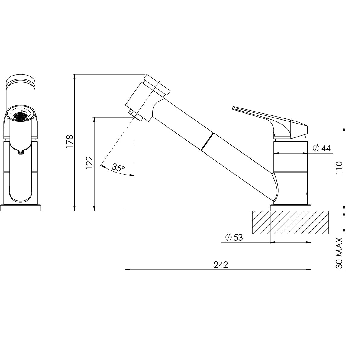 Ivy MKII Pull Out Sink Mixer