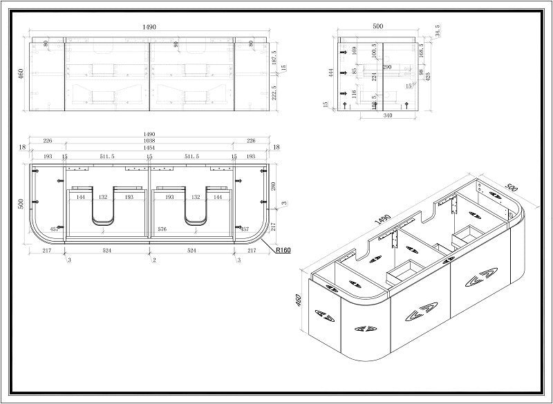 MILAN Vanity Wall Hung 900/1200/1500