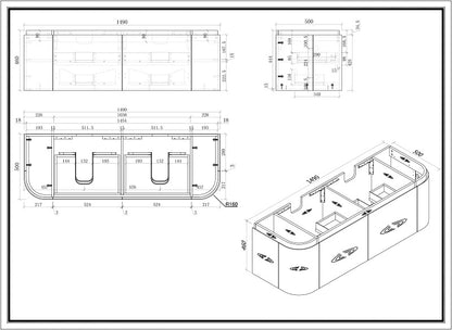 MILAN Vanity Wall Hung 900/1200/1500