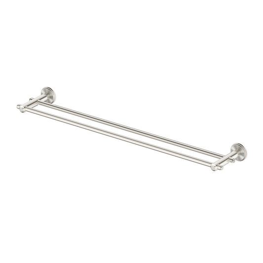 Bella Vista Mica Heritage Double Towel Rail 600mm Brushed Nickel