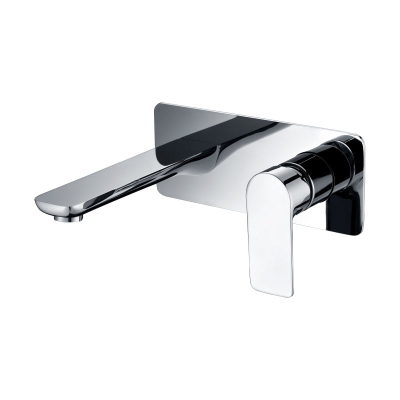 Luxen Wall Basin & Bath Mixer in Sterling Chrome