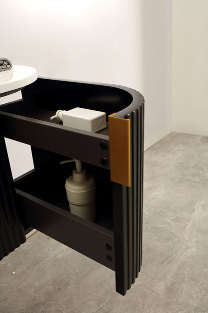 Carysil 750MM Forma Series Wall Hung Black Side Drawer Vanities