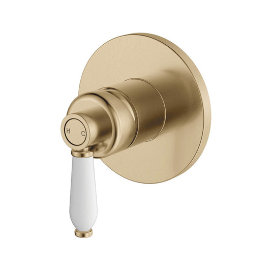 Fienza Eleanor Wall Mixer, Urban Brass - Ceramic