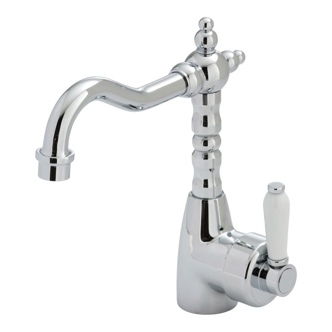 Fienza Eleanor Shepherds Crook Basin Mixer with Ceramic Handle