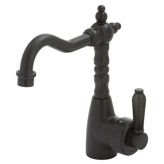 Fienza Eleanor Shepherds Crook Basin Mixer Matte Black