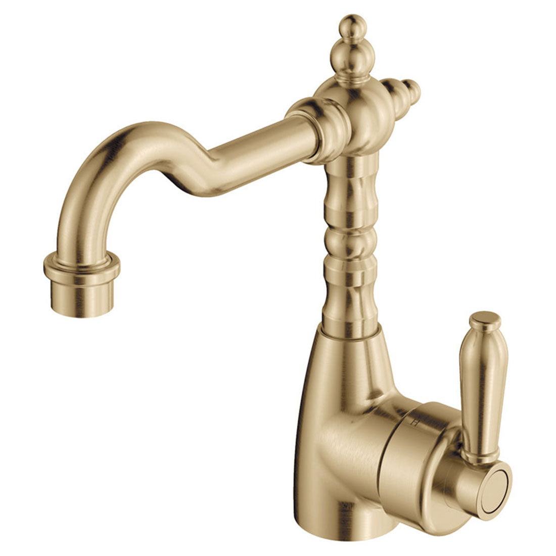 Fienza Eleanor Shepherds Crook Basin Mixer, Urban Brass - Urban Brass