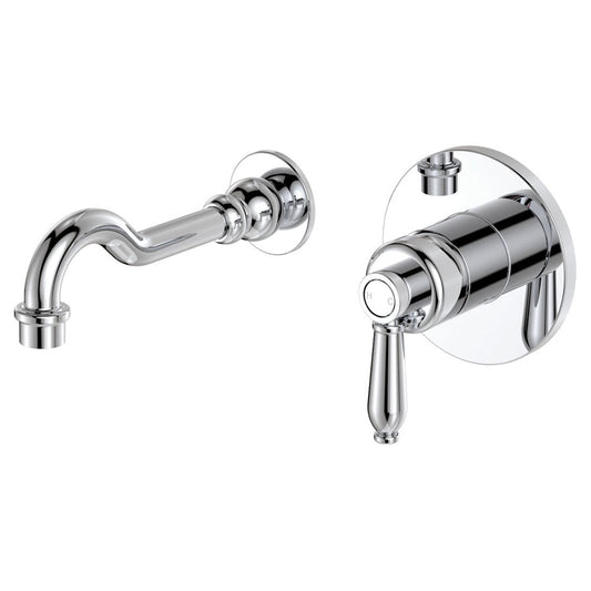 Fienza Eleanor Wall Basin-Bath Mixer Set, Chrome - Chrome