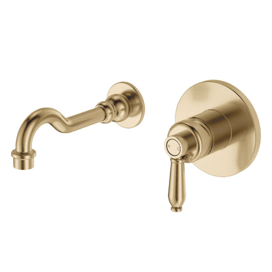 Fienza Eleanor Wall Basin-Bath Mixer Set, Urban Brass - Urban Brass