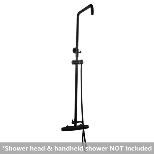 Round Black Shower Station without Shower Head and Handheld Shower