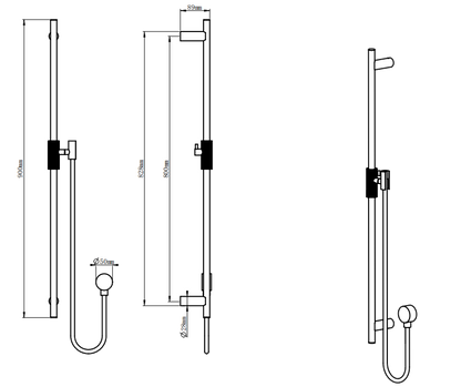 CADDENCE Series Brushed Yellow Gold Shower Rail without Handheld Shower