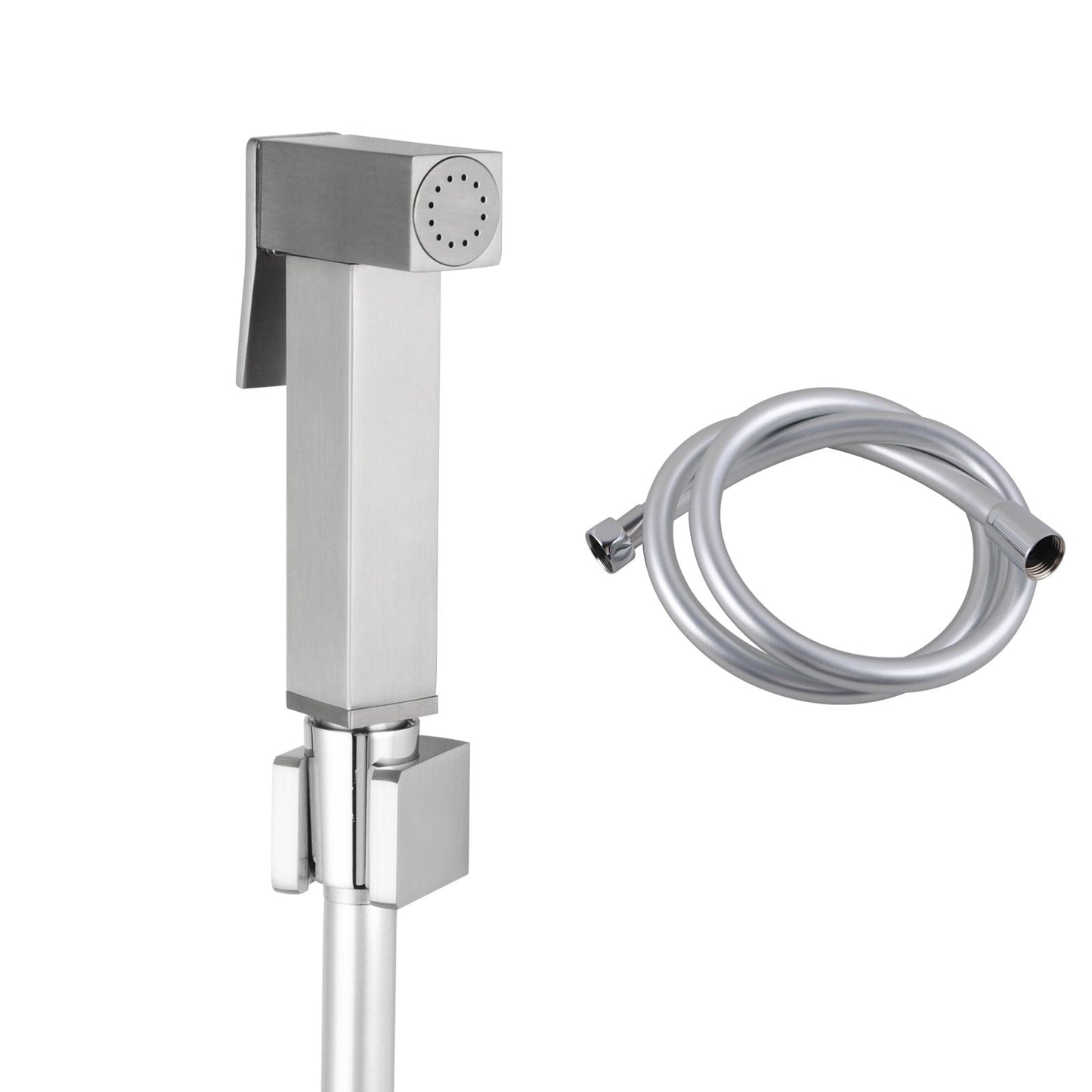 Square Brass Brushed Nickel Toilet Bidet Spray Kit