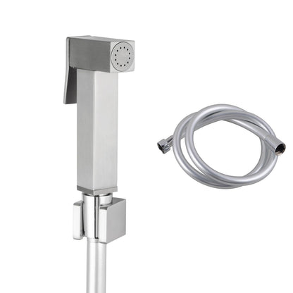 Square Brass Brushed Nickel Toilet Bidet Spray Kit