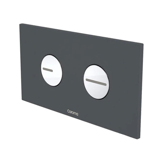 Caroma Invisi Series II Dual Flush Plate & Buttons (Plastic) | Round | Dark Grey