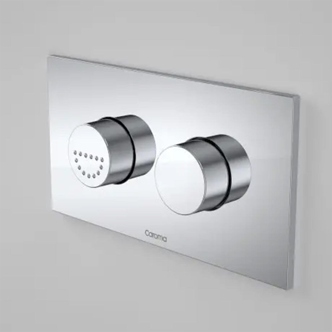 Caroma Invisi Series II Dual Flush Plate & Raised Care Buttons (Plastic/Metal) | Round | Chrome