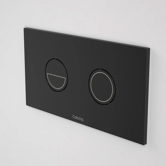 Caroma Invisi Series II Dual Flush Plate & Buttons (Metal) | Round | Matte Black
