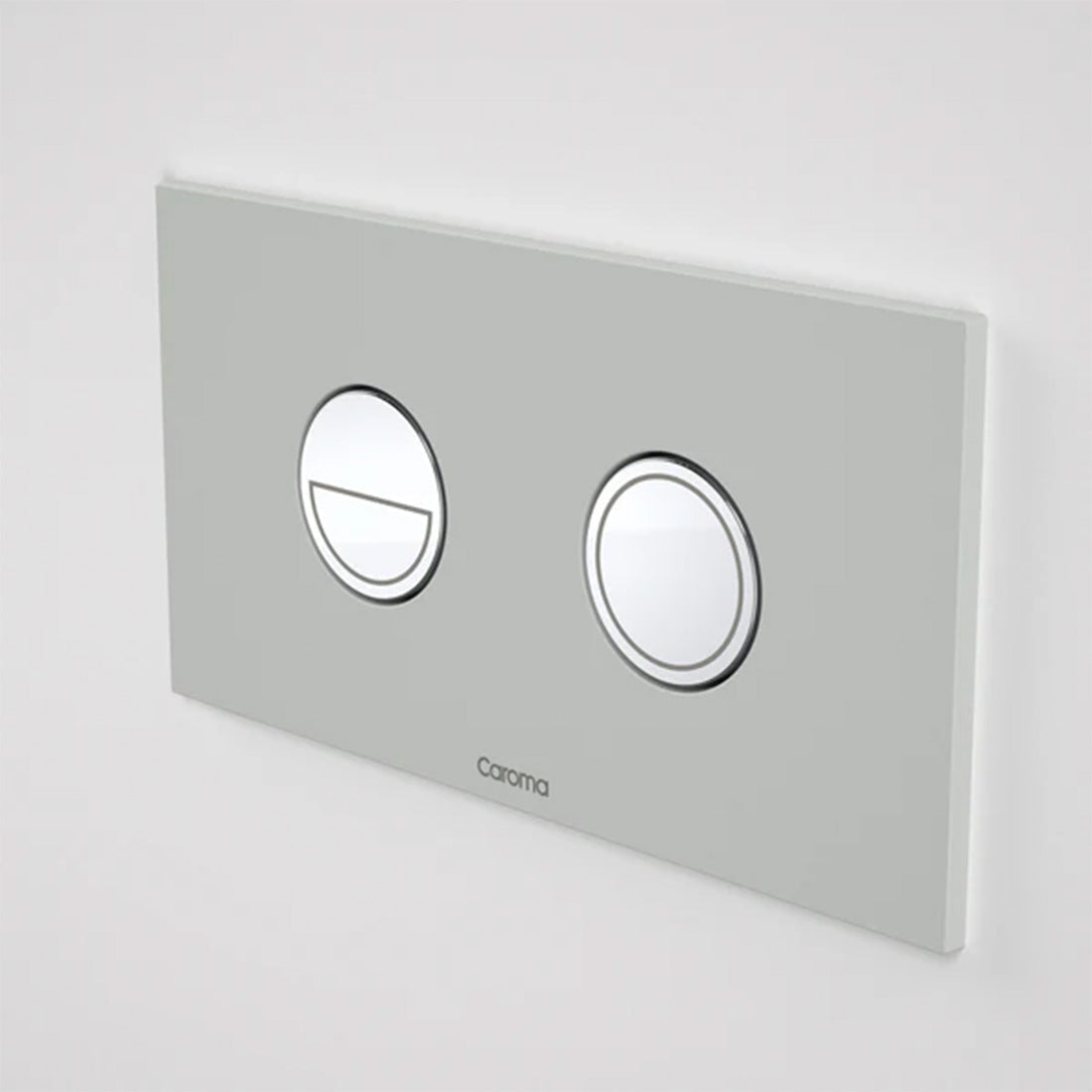 Caroma Invisi Series II Dual Flush Plate & Buttons (Metal) | Round | Light Grey